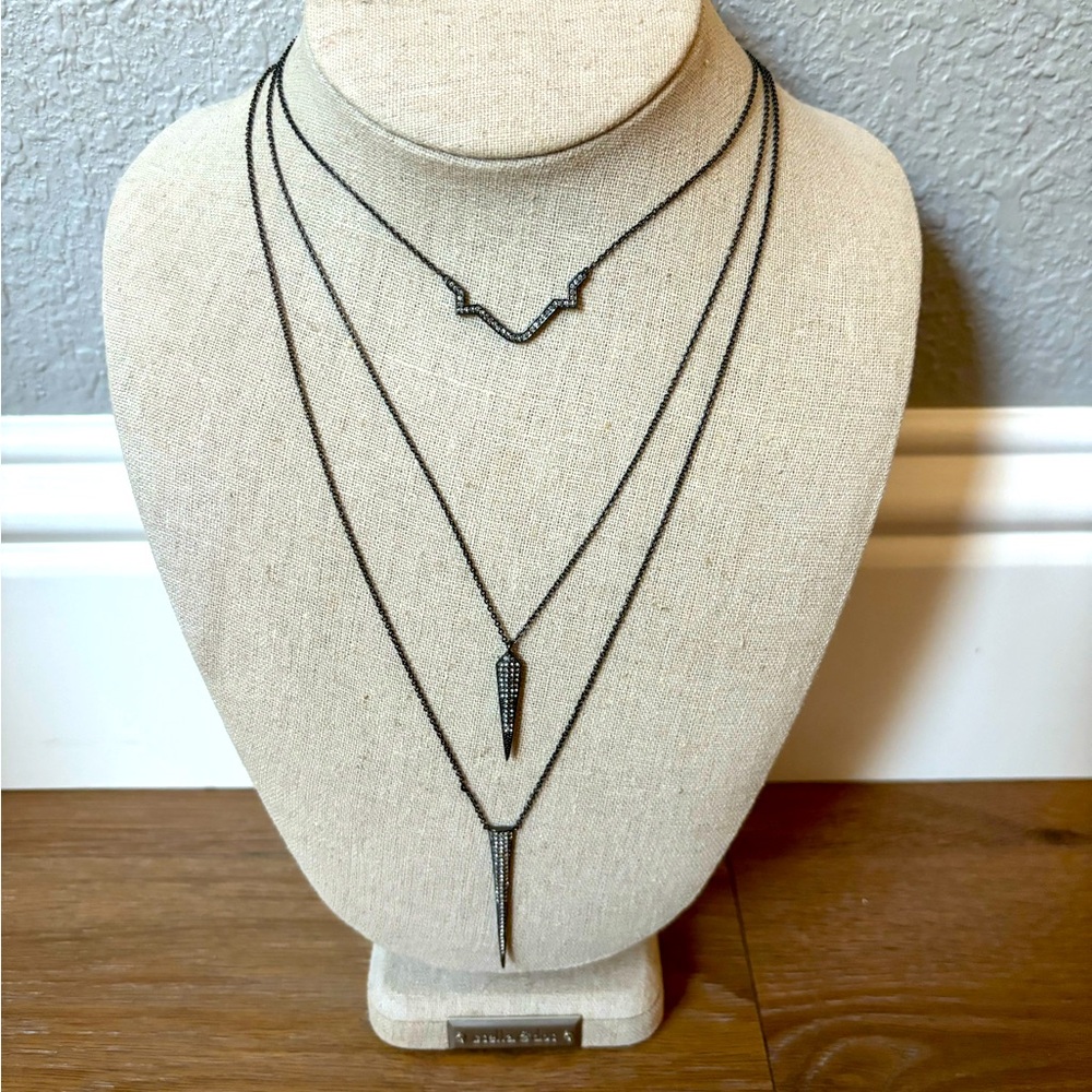 Black Stella & Dot Fontaine Necklace